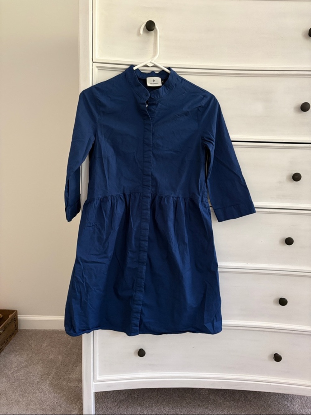 TUCKERNUCK women’s Navy Blue Button-Front Dress